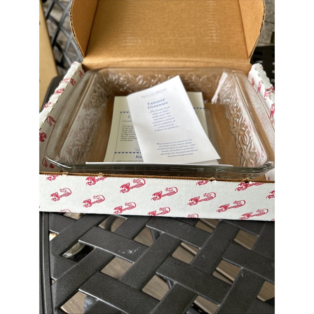 NEW Vintage  Princess House Fantasia 540 Square Baking Dish With Original Box